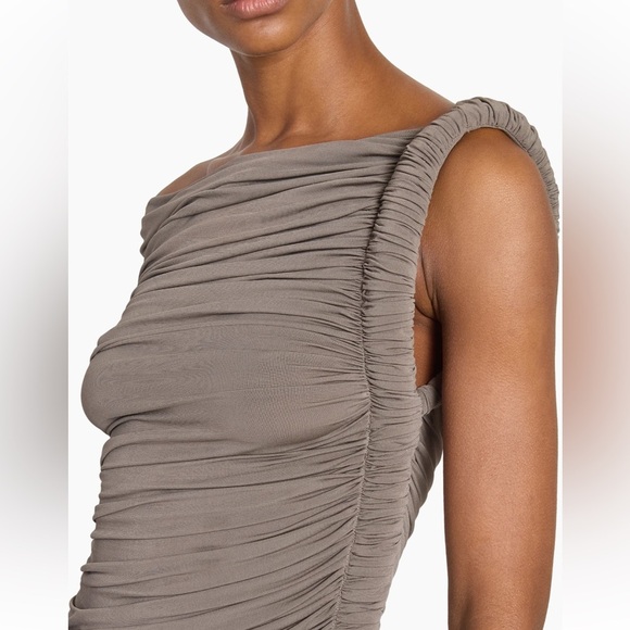 Alaïa Black Pipe Asymmetric One Shoulder Jersey Maxi Dress Evening NWT - Picture 2 of 14